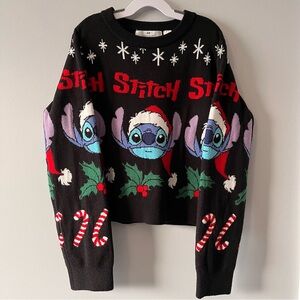 Stitch Christmas sweater, Girls size 10-12 H&M